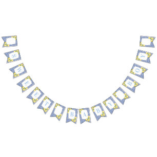 Italian Lemons Blue White Sweet Baby Boy Shower Bunting