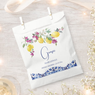 Italian lemons bougainvillea citrus bridal shower favour bag