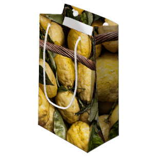 Italian Lemons in a Basket Small Gift Bag