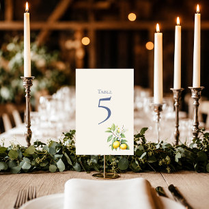 Italian Lemons Table Number Card