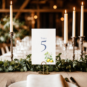 Italian Lemons Table Number Card