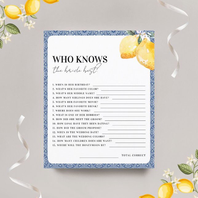 Italian Lemons Tile Who Knows the Bride Best Game (Creator Uploaded)