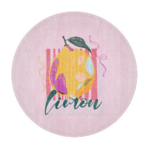 Italian Limon Lemon Pink Cutting Board