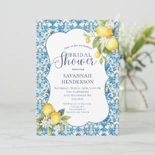 Italian Limoncello  Amalfi Summer Bridal Shower  Invitation