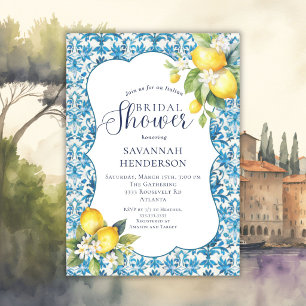 Italian Limoncello  Amalfi Summer Bridal Shower  Invitation