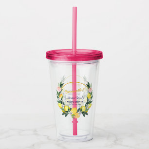 Italian Limoncello Yellow Blue Bridal Shower Gift  Acrylic Tumbler