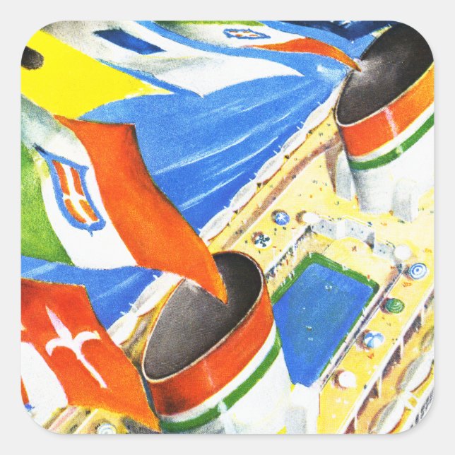 Italian Line ~ Under This Flag Square Sticker (Front)