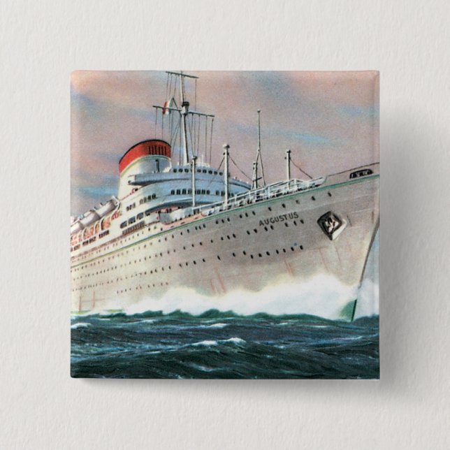 Italian Line's Augustus 15 Cm Square Badge (Front)