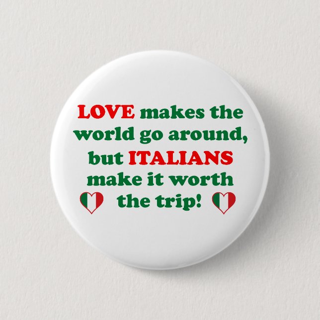 Italian Love 6 Cm Round Badge (Front)