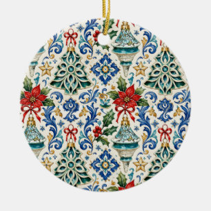 Italian Majolica Christmas Ceramic Ornament