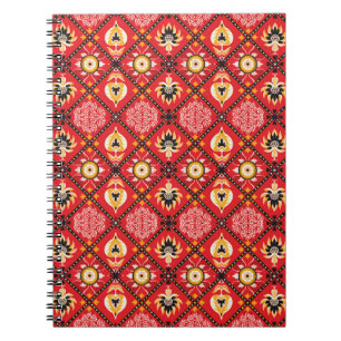 Italian Majolica: Embroidered Floral Tile. Notebook