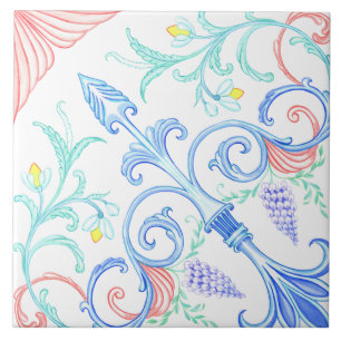 Italian Majolica Fruit Ceramic Tile