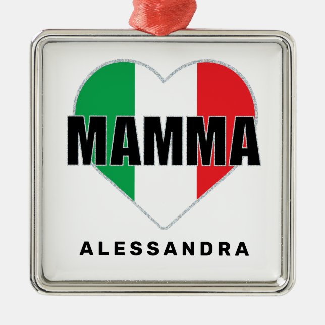 Italian Mamma Personalised Ornament (Front)