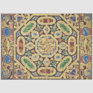 Italian Marble Carpet Gold Blue Green Decoupage  Tissue Paper