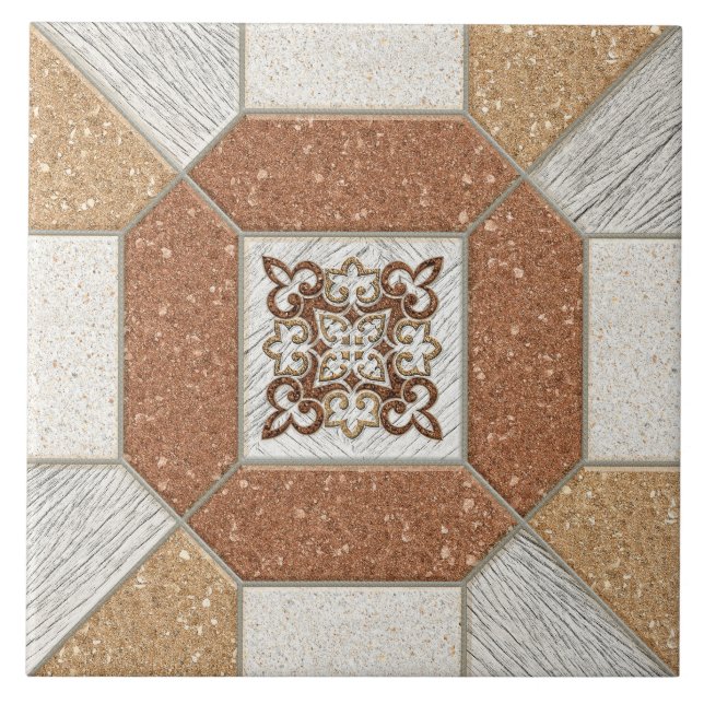 Italian Marble Stone Earthy tones  Ceramic Tile (Front)