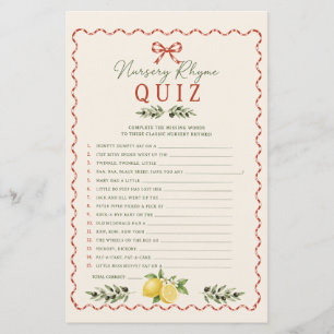 Italian Market Nursery Rhyme Quiz Baby Shower Game