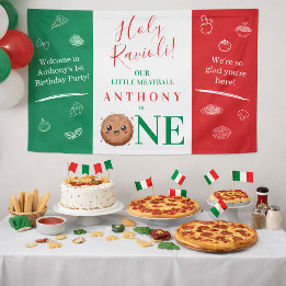 Italian Meatball 1st Birthday  Banner