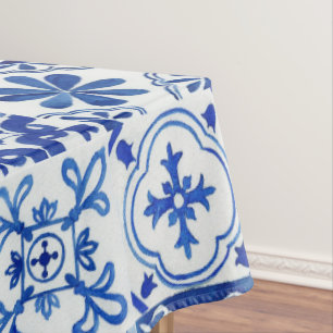 Italian Mediterranean Blue, White & Yellow Pattern Tablecloth