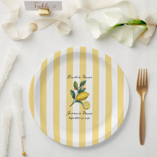 Italian Mediterranean Citrus Lemon Orange Wedding Paper Plate