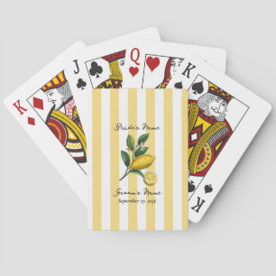 Italian Mediterranean Citrus Lemon Orange Wedding Playing Cards