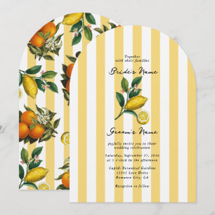 Italian Mediterranean Citrus Lemons Wedding Invitation
