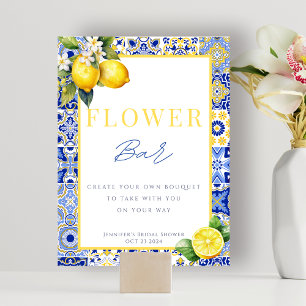 Italian Mediterranean Flower Bar Sign Poster