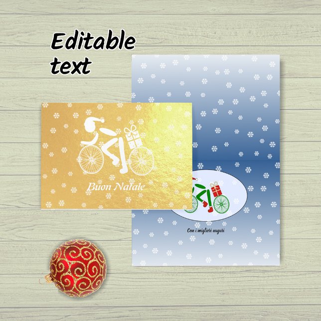 Italian Merry Christmas cyclist Foil Card (Creator Uploaded)
