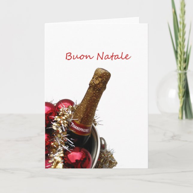 italian merry x-mas card champagne (Front)