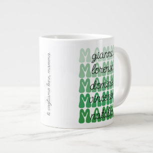 Italian Mother's Day Gift Mamma Retro Kids Names Large Coffee Mug