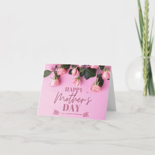 Italian Mothers Day Pink Roses Card