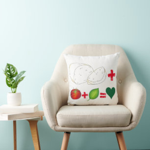 Italian Mozzarella + Tomato + Basil = Love Heart Cushion