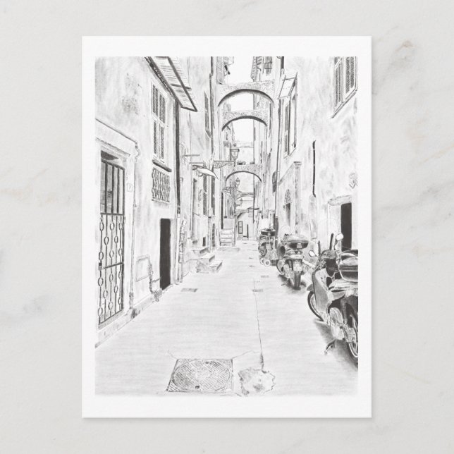 Italian Narrow Street  Postcard (Front)