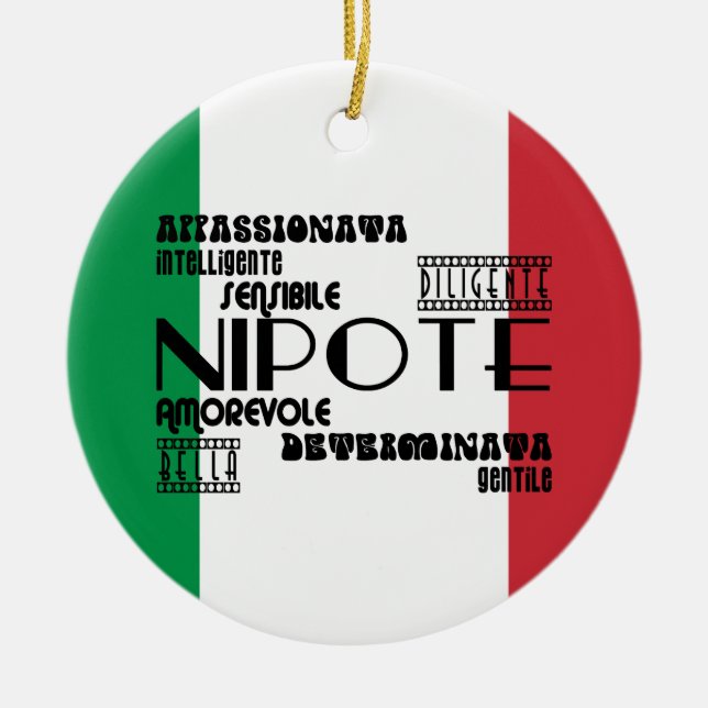 Italian Nieces & Granddaughters : Qualities Ceramic Tree Decoration (Front)