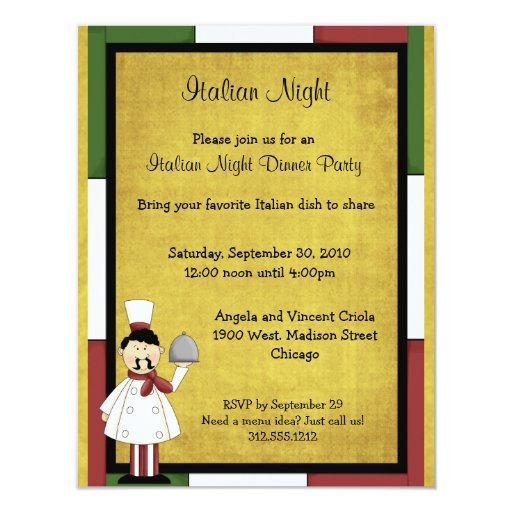 Italian Dinner Invitation 2