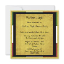 Italian Night Dinner Party Invitation Square Size