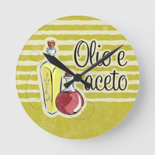 Italian Oil & Vinegar Round Clock