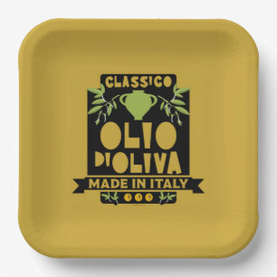  Italian Olive Oil Cooking Paper Plate