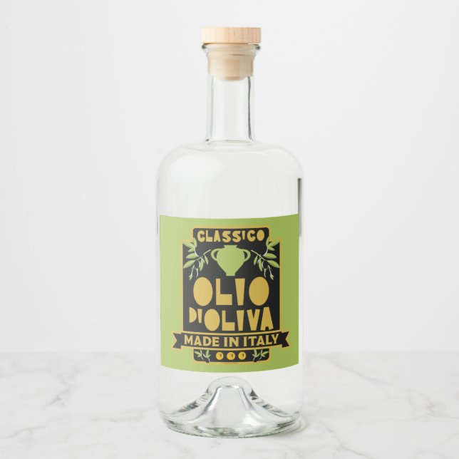  Italian Olive Oil Wall Art Liquor Bottle Label (Front)
