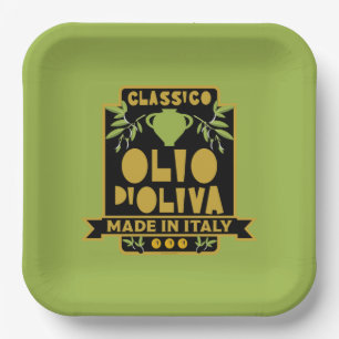 Italian Olive Oil Wall Art Paper Plate
