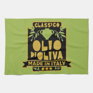 Italian Olive Oil Wall Art Tea Towel