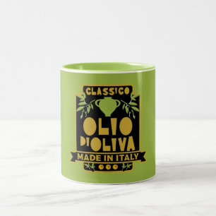 Italian Olive Oil Wall Art Two-Tone Coffee Mug