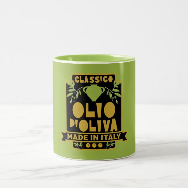  Italian Olive Oil Wall Art Two-Tone Coffee Mug (Center)