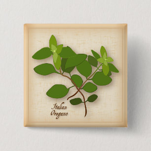 Italian Oregano Herb 15 Cm Square Badge