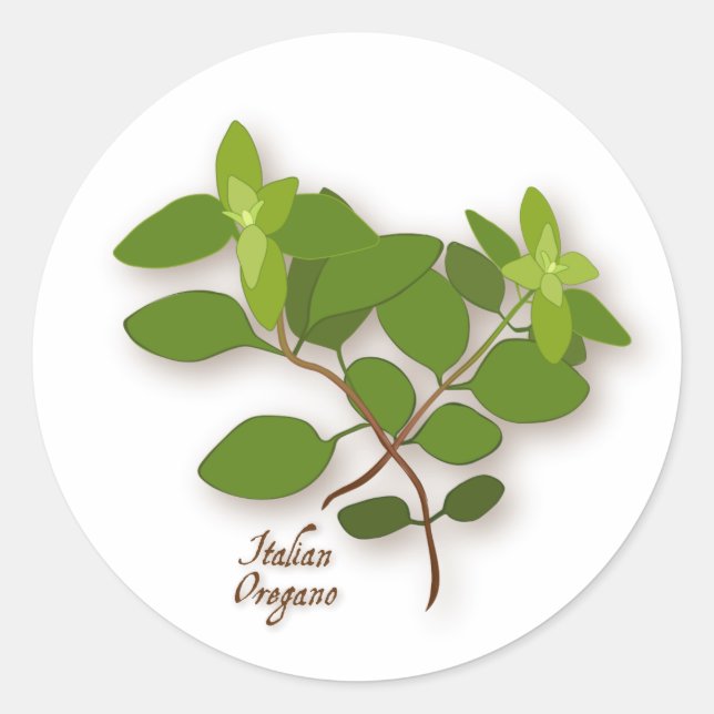 Italian Oregano Round Sticker (Front)