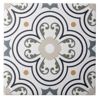 Italian Ornamental Mediterranean botanical art Ceramic Tile