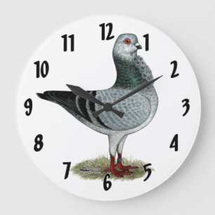Italian Owl Grizzle Pigeon Large Clock