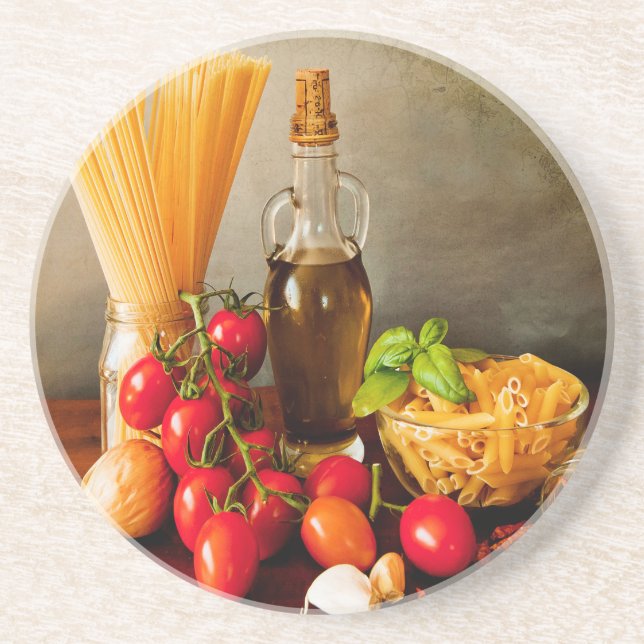 Italian pasta arrabbiata coaster (Front)