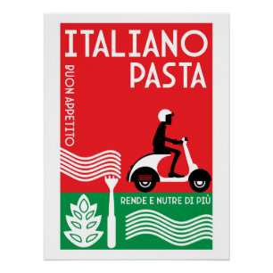 Italian Pasta Art Poster