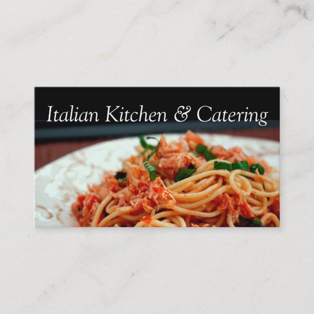 Italian Pasta Catering Party Service Occasions Business Card (Front)
