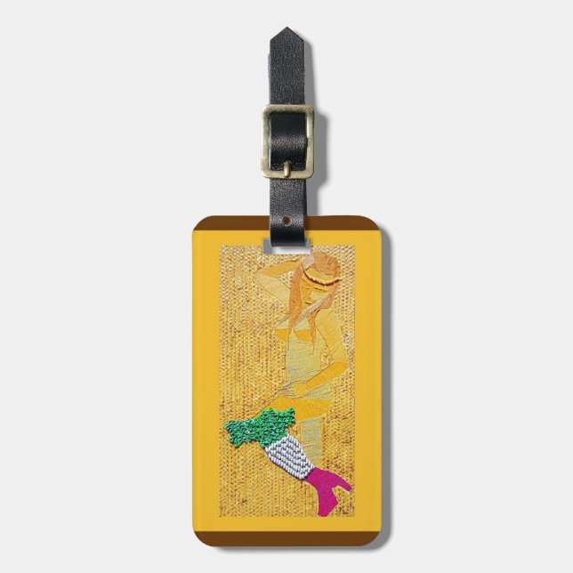 Italian Pasta Girl Luggage Tag (Front Vertical)